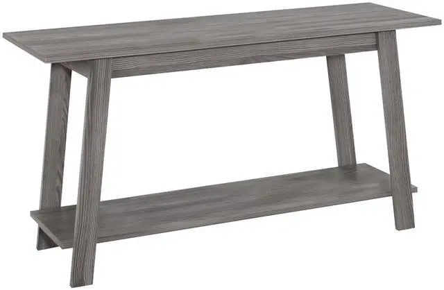 Alt view image 2 of 5 - Tv Stand, 42 Inch, Console, Media Entertainment Center, Storage Shelves, Living Room, Bedroom, Grey Laminate, Contemporary, Modern