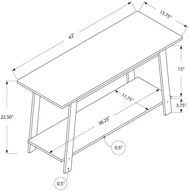 Alt view image 3 of 5 - Tv Stand, 42 Inch, Console, Media Entertainment Center, Storage Shelves, Living Room, Bedroom, Grey Laminate, Contemporary, Modern