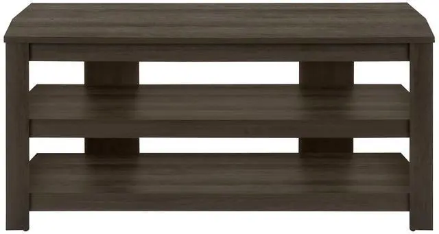 Alt view image 5 of 7 - Tv Stand, 42 Inch, Console, Media Entertainment Center, Storage Shelves, Living Room, Bedroom, Brown Laminate, Contemporary, Modern