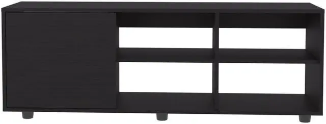 Alt view image 6 of 7 - Adel 51" Wide Tv Stand with One Door Cabinet , Four Open Shelves, Cable Management, Living Room, Tv Room