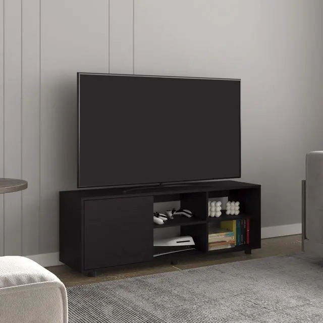 Main image of Adel 51" Wide Tv Stand with One Door Cabinet , Four Open Shelves, Cable Management, Living Room, Tv Room