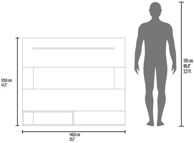 Alt view image 5 of 7 - Floating Entertainment Center Albuquerque, Living Room, White