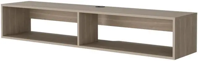 Alt view image 2 of 5 - White Oak 2-Shelf Central Floating Media Rack
