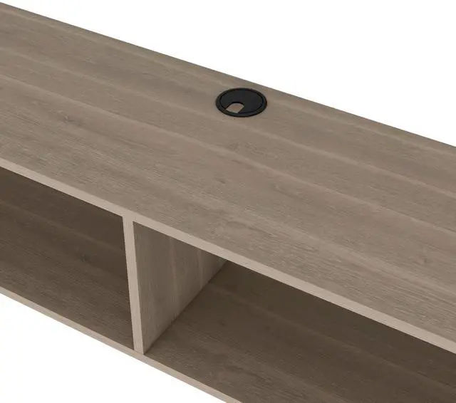 Alt view image 4 of 5 - White Oak 2-Shelf Central Floating Media Rack