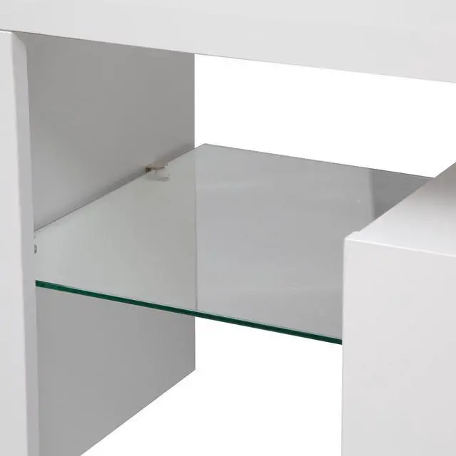 Alt view image 7 of 7 - High gloss TV Stand with LED Lights for TVs up to 65'', Modern TV Console with Storage Cabinets for Living Room