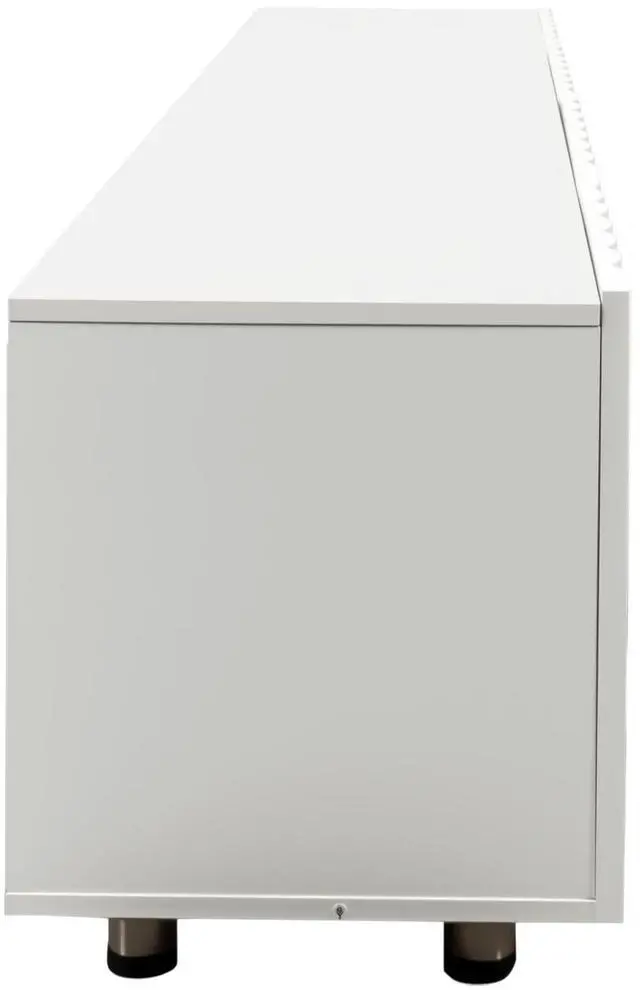 Alt view image 6 of 7 - TV Stand for 65+ Inch TV, Modern TV Stand for Living Room, Entertainment Center with Storage & 2 Drawers, TV Media Console Cabinet for Bedroom, White