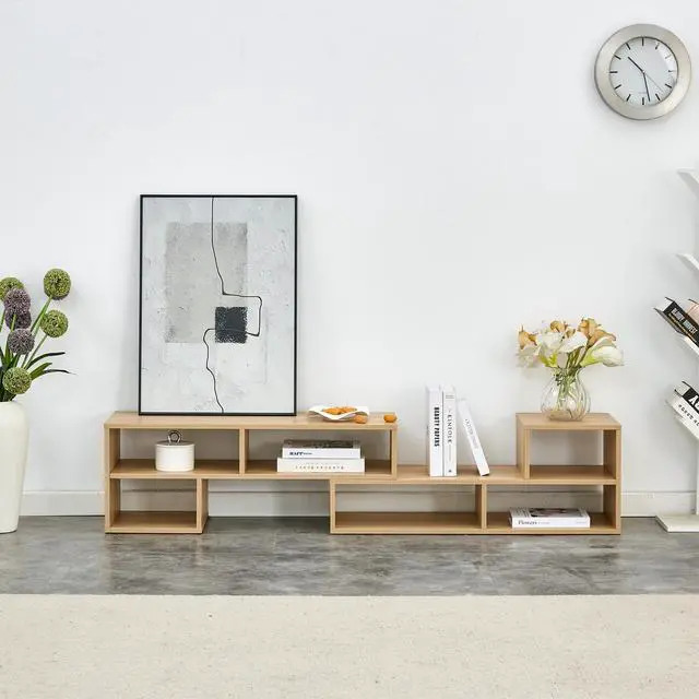 Alt view image 4 of 7 - 2 Pieces Cube TV Stand,Free Combination Gaming Entertainment Center Media Stand,Open Storage Bookcase Shelf for Living Room,2 Shelf Bookcase L-Shaped TV Console Stand,with Dimensions of 47.2*12*13.4.