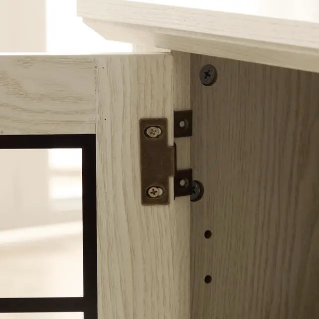 Alt view image 2 of 2 - 58" Modern TV Stand with 2-Door Storage & 18" Electric Fireplace, Faux Stone Media Console Cabinet, White Large Entertainment Center for Living Room