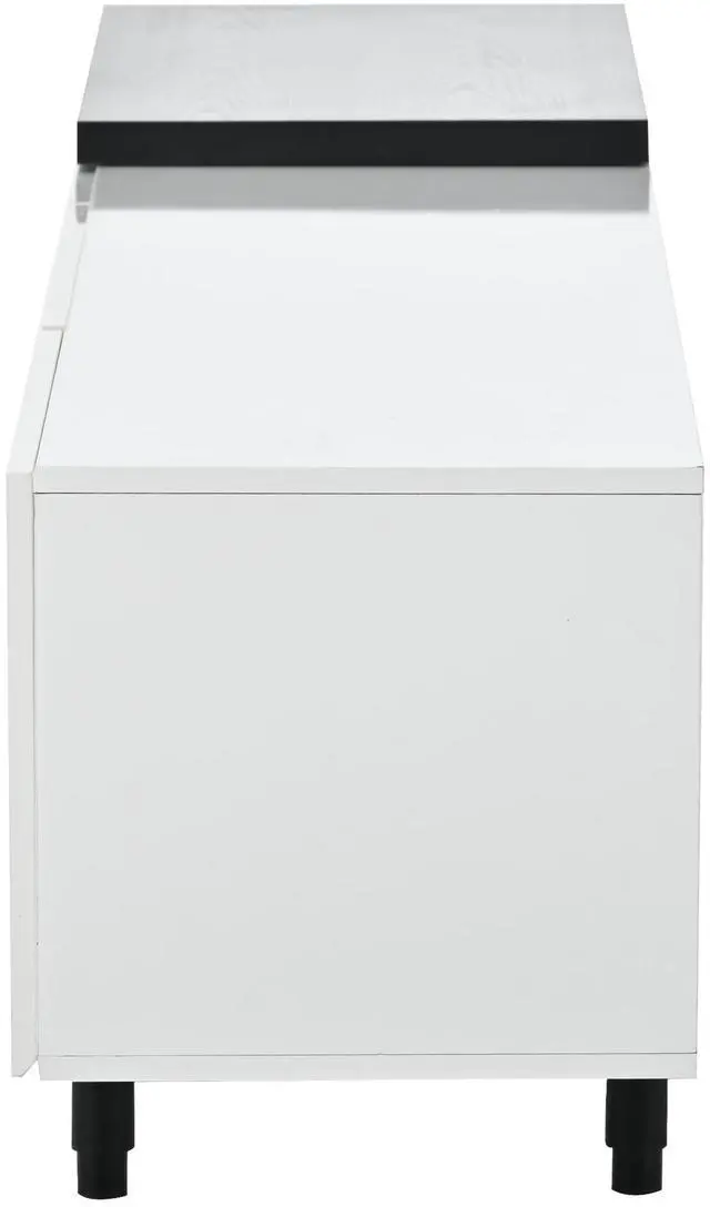 Alt view image 6 of 7 - U-Can  70.1''-100'' Modern Stylish ExtendableTV Stand  TV Cabinet for 80+inch TV, Black+White (Old SKU: WF299723AAK)