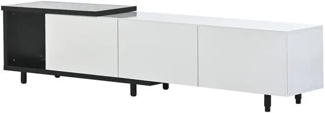 Alt view image 4 of 7 - U-Can  70.1''-100'' Modern Stylish ExtendableTV Stand  TV Cabinet for 80+inch TV, Black+White (Old SKU: WF299723AAK)