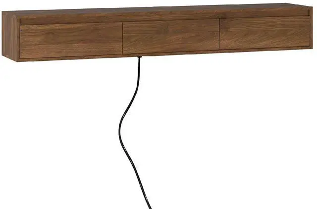 Alt view image 7 of 7 - Floating TV Stand, Wall Mounted TV Shelf with Led Lights & Power Outlet,High Gloss TV Cabinet for Wood tv Stands for Living Room