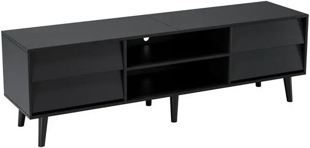 Alt view image 6 of 7 - 63 Inch TV Stand Features Vintage-style and Bevel Design, TV Stand with Drawers, Entertainment Center for Living Room Bedroom, TV Media Console