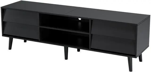 Alt view image 7 of 7 - 63 Inch TV Stand Features Vintage-style and Bevel Design, TV Stand with Drawers, Entertainment Center for Living Room Bedroom, TV Media Console