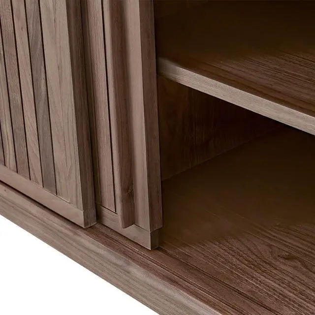 Alt view image 5 of 7 - Strathcona Contemporary Walnut Wood Media Cabinet / Solid Walnut