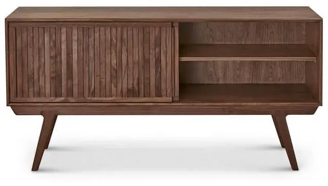 Alt view image 7 of 7 - Strathcona Contemporary Walnut Wood Media Cabinet / Solid Walnut