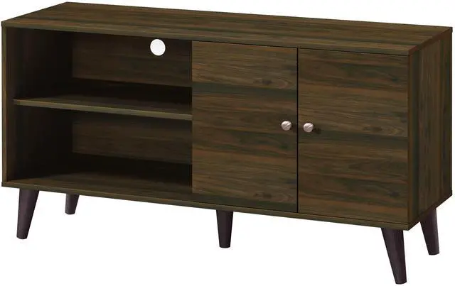 Main image of Amidon TV Stand for TVs up to 47.3", with 2 Storage Shelves& 1 Cabinet, Modern Entertainment Centre for TV in Living Room in Walnut