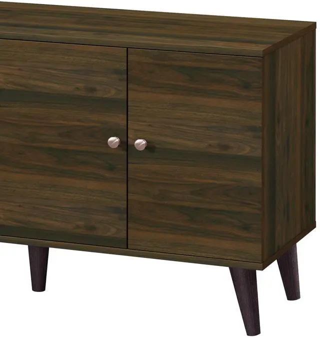 Alt view image 5 of 5 - Amidon TV Stand for TVs up to 47.3", with 2 Storage Shelves& 1 Cabinet, Modern Entertainment Centre for TV in Living Room in Walnut