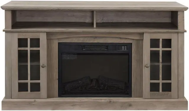 Alt view image 6 of 6 - Classic TV Media Stand Modern Entertainment Console with 23" Fireplace Inset for TV Up to 65" with Open and Closed Storage Space, Gray Wash, 58.25"W*15.75"D*32"H