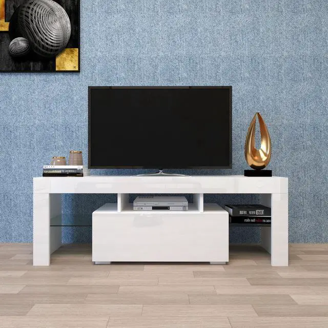 Alt view image 5 of 7 - Entertainment TV Stand, Large TV Stand TV Base Stand with LED Light TV Cabinet.