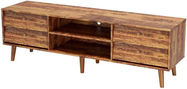 Alt view image 7 of 7 - 63 Inch TV Stand Features Vintage-style and Bevel Design, TV Stand with Drawers, Entertainment Center for Living Room Bedroom, TV Media Console
