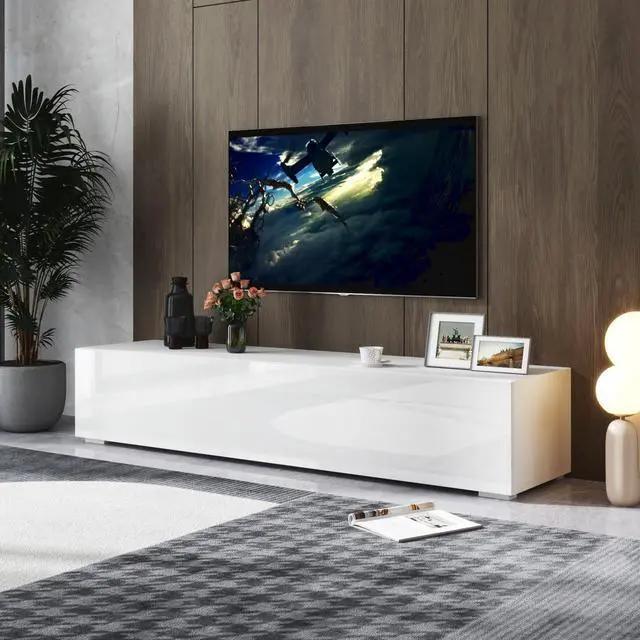 Alt view image 3 of 7 - Modern Entertainment Center with Storage   Media Console for Living Room