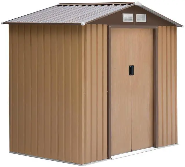 Alt view image 4 of 7 - 7' x 4' Outdoor Storage Shed, Garden Tool House w/ Foundation Kit Vents