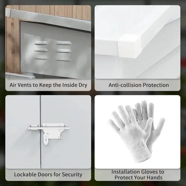 Alt view image 4 of 7 - Garden Shed Lockable Garden & Yard Tool & Outdoor Storage Shed Metal Storage Shed