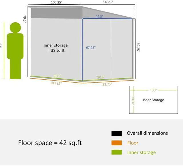 Alt view image 7 of 7 - Garden Shed Lockable Garden & Yard Tool & Outdoor Storage Shed Metal Storage Shed
