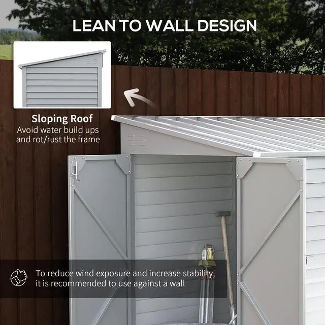 Alt view image 5 of 7 - Garden Shed Lockable Garden & Yard Tool & Outdoor Storage Shed Metal Storage Shed