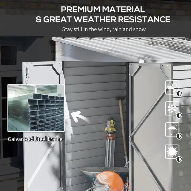 Alt view image 6 of 7 - Garden Shed Lockable Garden & Yard Tool & Outdoor Storage Shed Metal Storage Shed