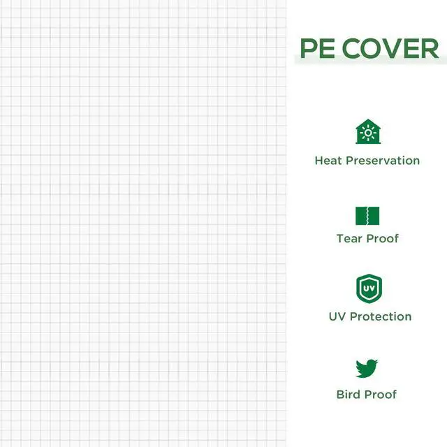 Alt view image 5 of 6 - Outsunny 6' x 3' x 3' Portable Mini Greenhouse Outdoor Garden with Large Zipper Doors and Water/UV PE Cover, White