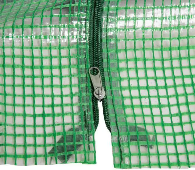 Alt view image 5 of 7 - Outsunny 6' x 3' x 3' Portable Mini Greenhouse Outdoor Garden with Large Zipper Doors and Water/UV PE Cover, Green
