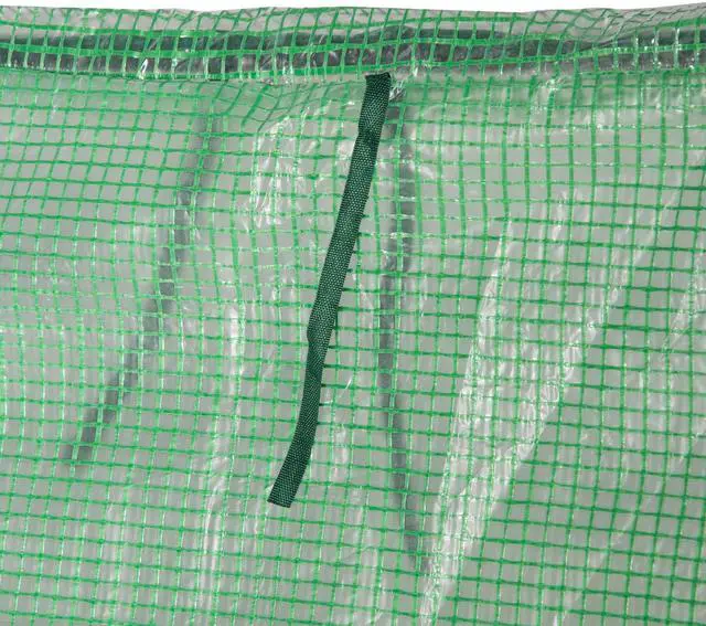 Alt view image 2 of 7 - Outsunny 6' x 3' x 3' Portable Greenhouse, Garden Green House with 2 PE/Plastic Covers, Steel Frame and 2 Roll Up Windows, Green