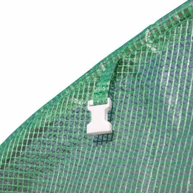 Alt view image 2 of 7 - Outsunny 10' x 10' x 6.5' Walk-in Tunnel Hoop Greenhouse, Polyethylene PE Cover, Steel Frame, Roll-Up Zipper Door & Windows for Flowers, Vegetables, Tropical Plants, Green