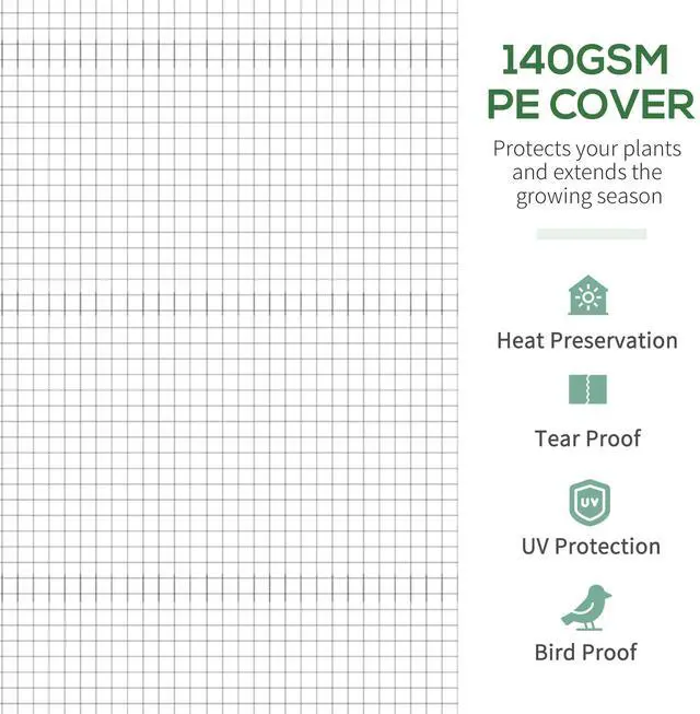 Alt view image 5 of 7 - Outsunny 11.5' x 10' x 6.5' Walk-in Tunnel Greenhouse, Green House with Zippered Mesh Door, 7 Mesh Windows & Roll-up Sidewalls, Upgraded Gardening Plant Hot House with Galvanized Steel Hoops, White