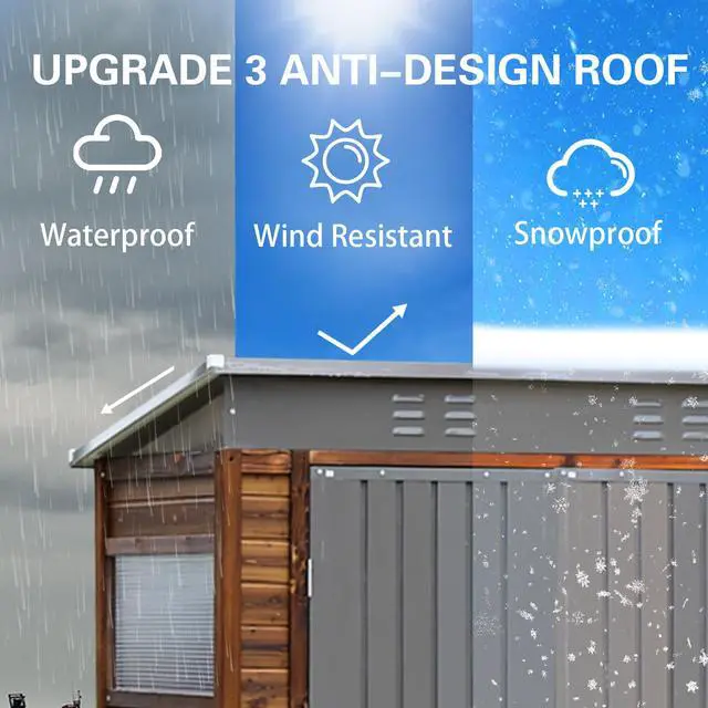 Alt view image 4 of 7 - 3*5FT Iron-Wood Combination Tool Shed  A Perfect Blend of Nature and Functionality