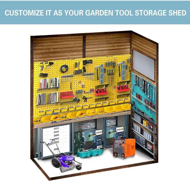 Alt view image 7 of 7 - 3*5FT Iron-Wood Combination Tool Shed  A Perfect Blend of Nature and Functionality