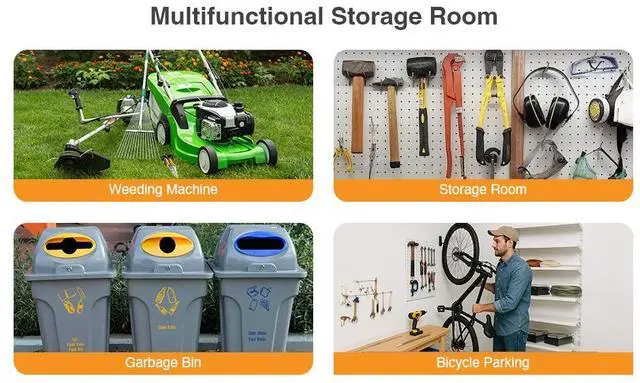 Alt view image 7 of 7 - 4*6FT Iron-Wood Combination Tool Shed  A Perfect Blend of Nature and Functionality