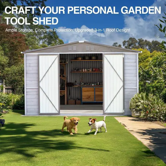 Alt view image 3 of 7 - 4*6FT Iron-Wood Combination Tool Shed  A Perfect Blend of Nature and Functionality