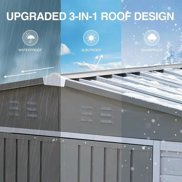 Alt view image 6 of 7 - 4*6FT Iron-Wood Combination Tool Shed  A Perfect Blend of Nature and Functionality