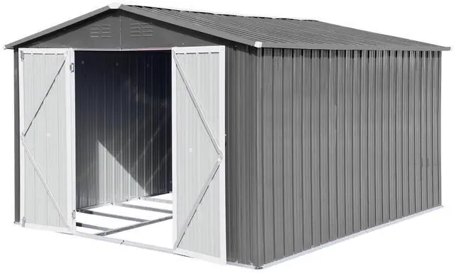 Alt view image 2 of 6 - Metal outdoor storage sheds 10ftx12ft , Grey