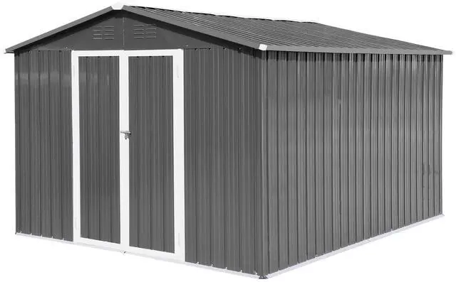 Alt view image 6 of 6 - Metal outdoor storage sheds 10ftx12ft , Grey