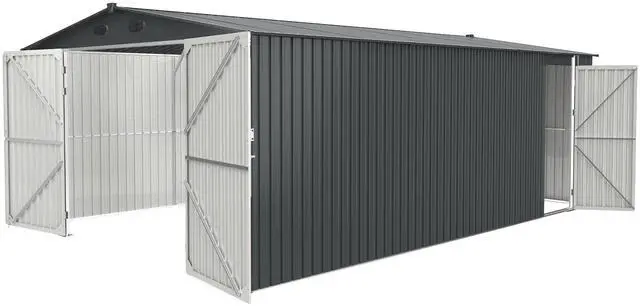 Main image of Outdoor Storage Shed 20x13 FT, Metal Garden Shed Backyard Utility Tool House Building with 2 Doors and 4 Vents for Car,Truck,Bike, Garbage Can,Tool,Lawnmower