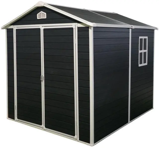 Alt view image 2 of 7 - 6 ft x 8 ft Resin Outdoor Storage Shed Kit-Perfect to Store Patio Furniture,Black
