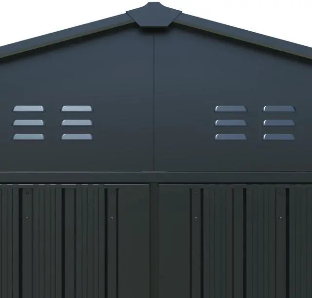 Alt view image 7 of 7 - Outdoor Storage Shed 20x13 FT, Metal Garage Shed Backyard Utility Tool House Building with 2 Doors and 4 Vents for Car,Truck,Bike, Garbage Can,Tool,Lawnmower