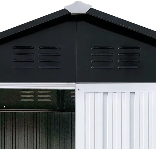Alt view image 2 of 5 - Outdoor storage sheds 6FTx4FT Apex roof White+Black