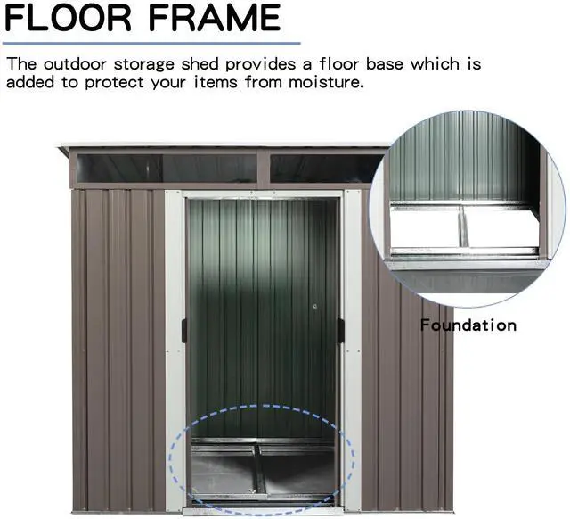Alt view image 7 of 7 - 6ft x 5ft Outdoor Metal Storage Transparent plate