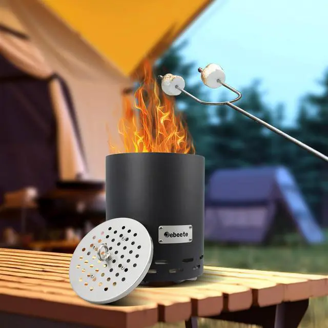 Alt view image 3 of 5 - 10 in. H Smokeless Tabletop Fire Pit, Mini Tabletop Fireplace for Patio and Outdoor Camping