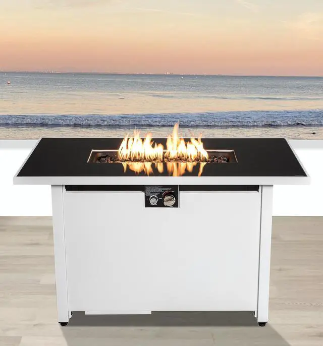 Main image of 25 H x 42 W Steel Outdoor Fire Pit Table with Lid