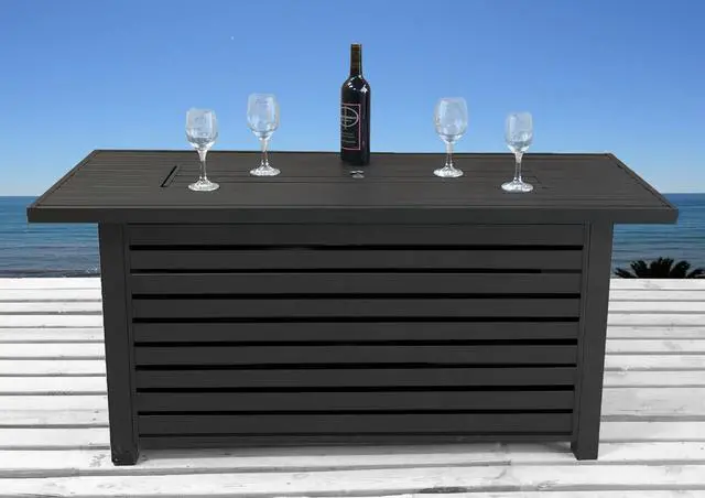 Main image of Casselton Steel Propane/Natural Gas Outdoor Fire Pit Table with Lid